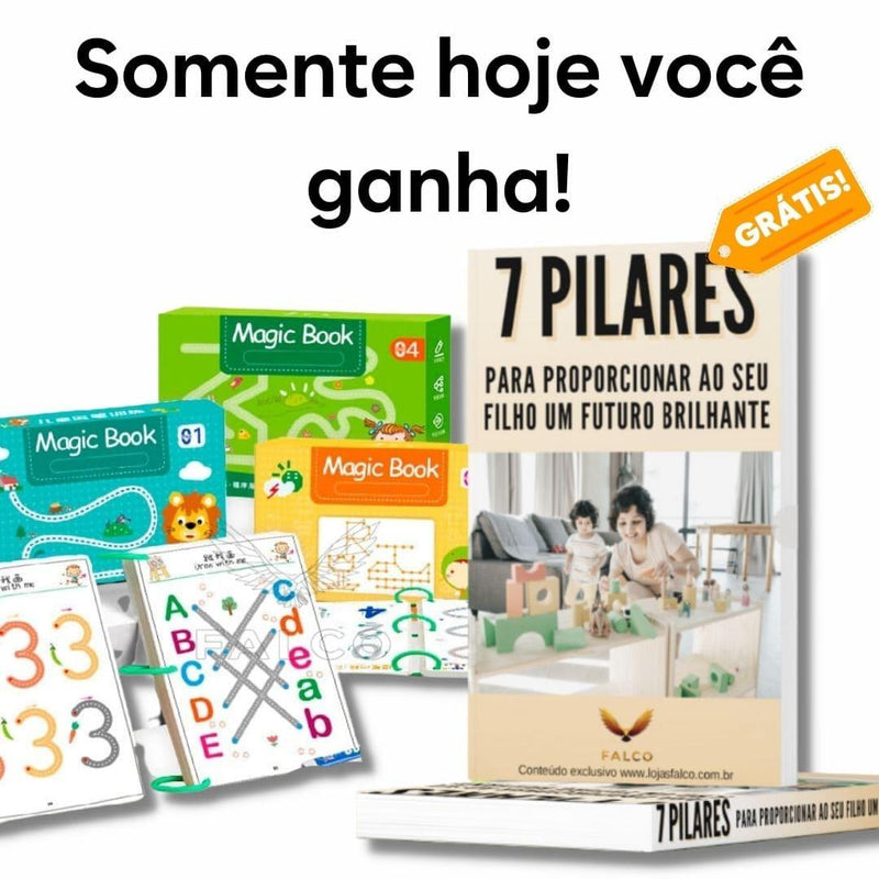 Caderno de Traço e Desenho Infantil Magic Book + Ebook Desenvolvimento Infantil (BRINDE!)